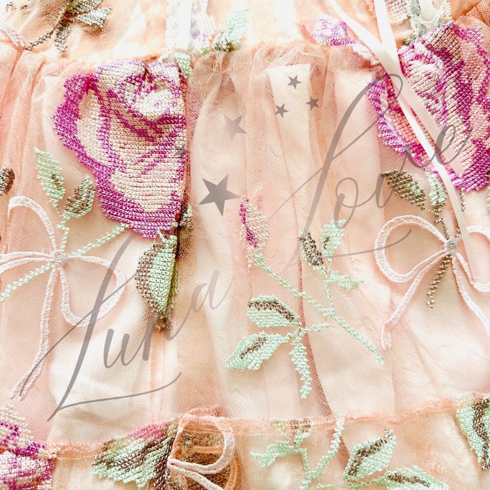 FOR LOVE & LEMONS Emmeline Embroidery Ruffle Mini Dress NWT - Picture 7 of 14